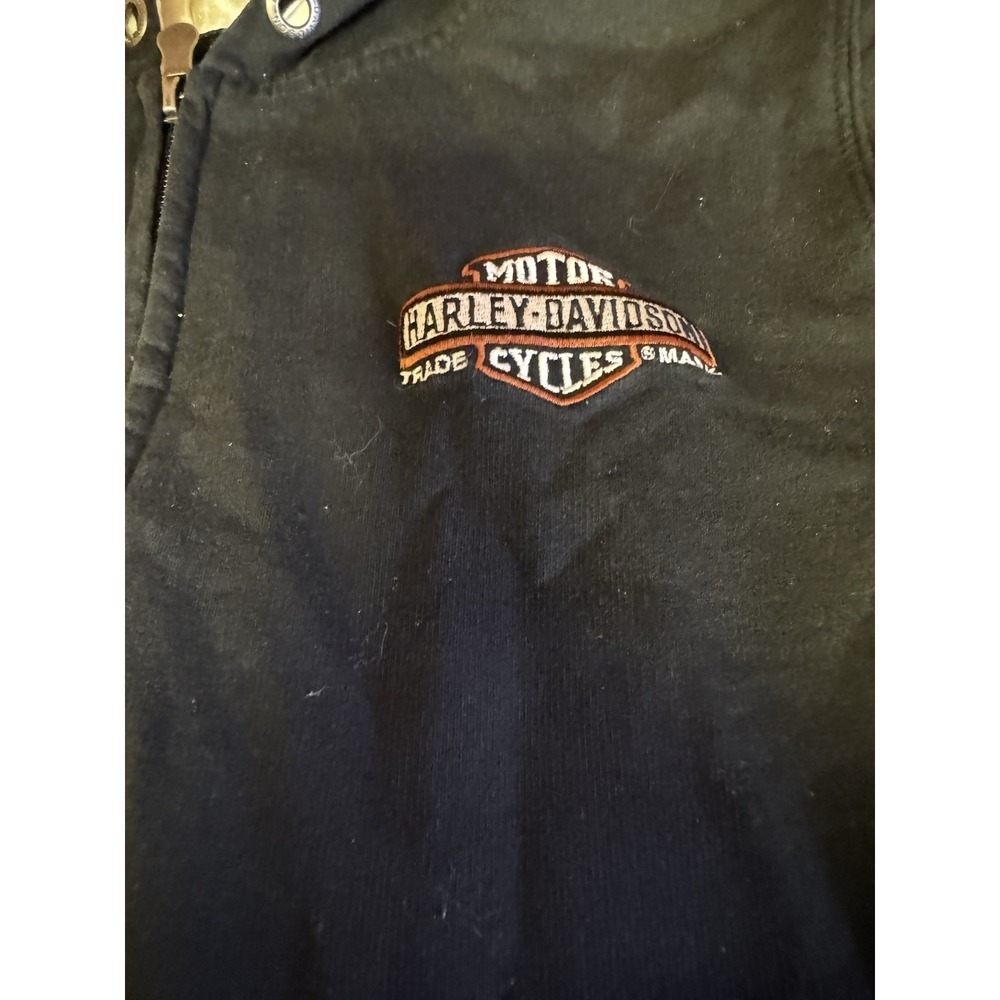 Harley Davidson Bling Women's Size Xl Black Full Zip Hoodie Sweatshirt EUC A30 - Picture 2 of 9